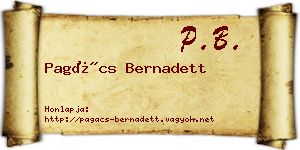Pagács Bernadett névjegykártya