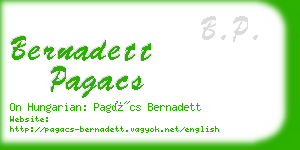 bernadett pagacs business card